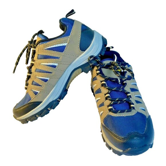 Boys GOODYEAR Striker-P  Tan Navy Blue Hiking Lace Up Outdoor Hiking Shoes -Sz 4 - Picture 8 of 11